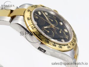 Rolex Daytona 116503 KING 1:1 Best Edition Black Diamonds Dial on SS/YG Bracelet SA4130 - Image 8