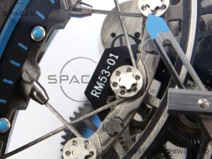 Richard Mille RM 53-01 Real Tourbillon Pablo Mac Donough 3KF Best Edition on Blue Rubber Strap - Image 11