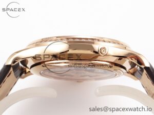 Jaeger-Lecoultre Master Ultra Thin Moon 1368420 RG ZF 1:1 Best Edition White Diamond Dial on Brown Leather Strap SA925 Super Clone V2 - Image 12