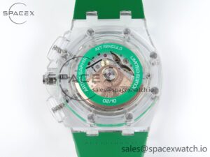 Audermars Piguet Royal Oak Offshore 44mm Transparent APF Best Edition Green Dial on Green Rubber Strap A3126 - Image 18