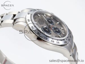 Rolex Daytona 116509 SS OMF Best Edition Gray/Black Dial on SS Bracelet A7750 (Slim Movement) - Image 8