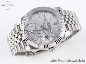 Rolex DateJust 41 126334 Fluted Bezel ARF 1:1 Best Edition 904L Steel Silver Stick Dial on Jubilee Bracelet VR3235 - Image 6