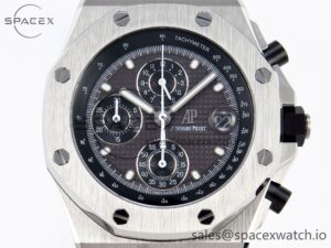 AUDEMARS PIGUET ROYAL OAK OFFSHORE 42MM SS APF 1:1 BEST EDITION GRAY DIAL ON SS BRACELET STRAP A4404 - Image 2