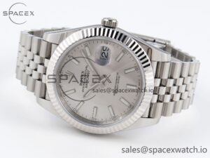 Rolex DateJust 41 126334 Fluted Bezel ARF 1:1 Best Edition 904L Steel Silver Stick Dial on Jubilee Bracelet VR3235 - Image 5
