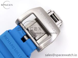 Richard Mille RM035 Blue Transparent RMF Best Edition Skeleton Dial on Blue Rubber Strap Clone RMUL2 - Image 22