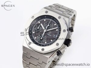 AUDEMARS PIGUET ROYAL OAK OFFSHORE 42MM SS APF 1:1 BEST EDITION GRAY DIAL ON SS BRACELET STRAP A4404 - Image 4