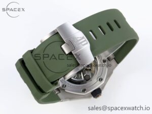 AUDEMARS PIGUET ROYAL OAK OFFSHORE DIVER 15720 APSF 1:1 BEST EDITION GREEN DIAL ON GREEN RUBBER STRAP SA4308 - Image 15