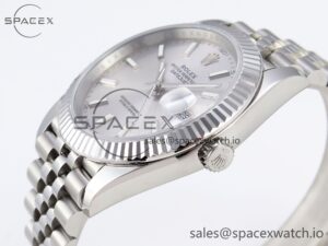 Rolex DateJust 41 126334 Fluted Bezel ARF 1:1 Best Edition 904L Steel Silver Stick Dial on Jubilee Bracelet VR3235 - Image 7