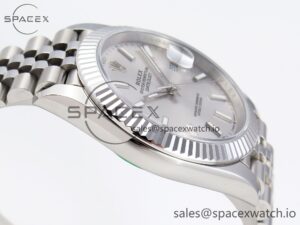 Rolex DateJust 41 126334 Fluted Bezel ARF 1:1 Best Edition 904L Steel Silver Stick Dial on Jubilee Bracelet VR3235 - Image 8