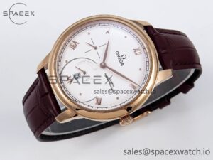 Omega De Ville Power Reserve RG MKF 1:1 Best Edition White Dial on Brown Leather Strap A8810 - Image 6