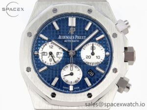 Audermars Piguet Royal Oak Chrono 26331 SS IPF 1:1 Best Edition Blue/White Dial on SS Bracelet A7750 - Image 2