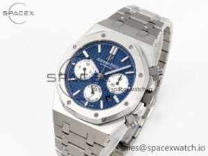 Audermars Piguet Royal Oak Chrono 26331 SS IPF 1:1 Best Edition Blue/White Dial on SS Bracelet A7750 - Image 4