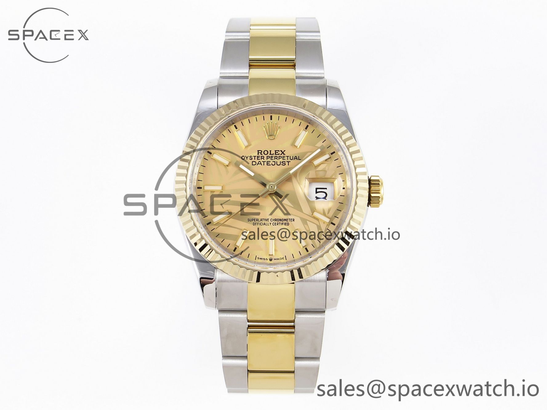 IMG_0183 Rolex DateJust 36 126234 BPF 1:1 Best Edition 904L Steel Gold Leaf Dial on Jubilee Bracelet VR3235 - Image 1