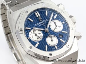 Audermars Piguet Royal Oak Chrono 26331 SS IPF 1:1 Best Edition Blue/White Dial on SS Bracelet A7750 - Image 3