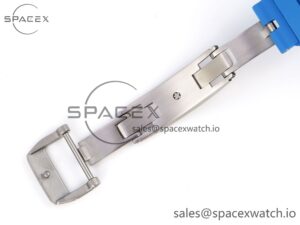 Richard Mille RM035 Blue Transparent RMF Best Edition Skeleton Dial on Blue Rubber Strap Clone RMUL2 - Image 25