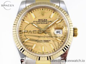 Rolex DateJust 36 126234 BPF 1:1 Best Edition 904L Steel Gold Leaf Dial on Jubilee Bracelet VR3235 - Image 2