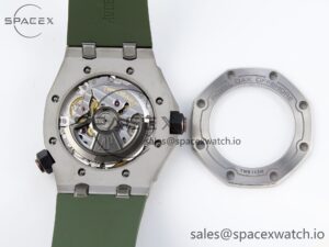 AUDEMARS PIGUET ROYAL OAK OFFSHORE DIVER 15720 APSF 1:1 BEST EDITION GREEN DIAL ON GREEN RUBBER STRAP SA4308 - Image 17