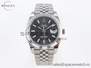 Rolex DateJust 41 126334 Fluted Bezel ARF 1:1 Best Edition 904L Steel Gray Stick Dial on Jubilee Bracelet VR3235