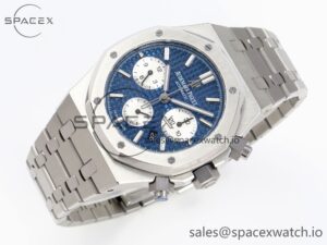 Audermars Piguet Royal Oak Chrono 26331 SS IPF 1:1 Best Edition Blue/White Dial on SS Bracelet A7750 - Image 6