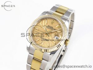 Rolex DateJust 36 126234 BPF 1:1 Best Edition 904L Steel Gold Leaf Dial on Jubilee Bracelet VR3235 - Image 4