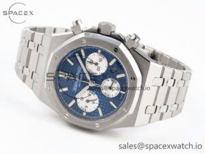 Audermars Piguet Royal Oak Chrono 26331 SS IPF 1:1 Best Edition Blue/White Dial on SS Bracelet A7750 - Image 5