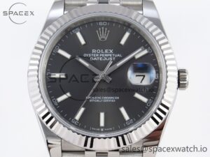 Rolex DateJust 41 126334 Fluted Bezel ARF 1:1 Best Edition 904L Steel Gray Stick Dial on Jubilee Bracelet VR3235 - Image 2