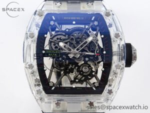 Richard Mille RM035 Transparent RMF Best Edition Skeleton Dial on Black Rubber Strap Clone RMUL2 - Image 2