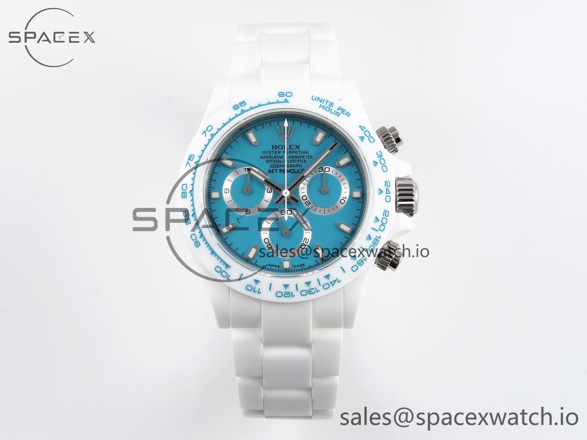 IMG_0186 Rolex Daytona AET White Ceramic Case and Bracelet Tiffany Blue Dial Noob Best Edition SA4130 - Image 1