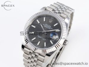 Rolex DateJust 41 126334 Fluted Bezel ARF 1:1 Best Edition 904L Steel Gray Stick Dial on Jubilee Bracelet VR3235 - Image 4