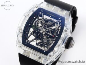 Richard Mille RM035 Transparent RMF Best Edition Skeleton Dial on Black Rubber Strap Clone RMUL2 - Image 3
