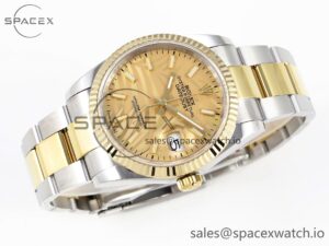 Rolex DateJust 36 126234 BPF 1:1 Best Edition 904L Steel Gold Leaf Dial on Jubilee Bracelet VR3235 - Image 6