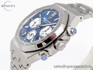 Audermars Piguet Royal Oak Chrono 26331 SS IPF 1:1 Best Edition Blue/White Dial on SS Bracelet A7750 - Image 7
