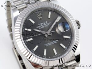 Rolex DateJust 41 126334 Fluted Bezel ARF 1:1 Best Edition 904L Steel Gray Stick Dial on Jubilee Bracelet VR3235 - Image 3