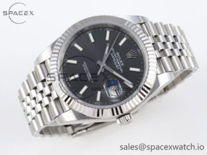 Rolex DateJust 41 126334 Fluted Bezel ARF 1:1 Best Edition 904L Steel Gray Stick Dial on Jubilee Bracelet VR3235 - Image 6