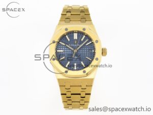 Audermars Piguet Royal Oak 37mm 15450 YG IPF Best Edition Blue Dial on YG Bracelet SA3120 Super Clone