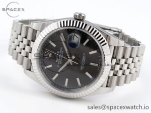 Rolex DateJust 41 126334 Fluted Bezel ARF 1:1 Best Edition 904L Steel Gray Stick Dial on Jubilee Bracelet VR3235 - Image 5
