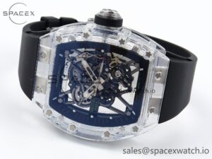 Richard Mille RM035 Transparent RMF Best Edition Skeleton Dial on Black Rubber Strap Clone RMUL2 - Image 5
