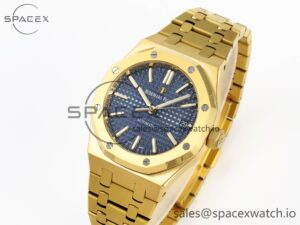 Audermars Piguet Royal Oak 37mm 15450 YG IPF Best Edition Blue Dial on YG Bracelet SA3120 Super Clone - Image 4