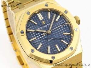Audermars Piguet Royal Oak 37mm 15450 YG IPF Best Edition Blue Dial on YG Bracelet SA3120 Super Clone - Image 3
