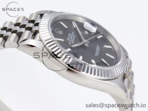Rolex DateJust 41 126334 Fluted Bezel ARF 1:1 Best Edition 904L Steel Gray Stick Dial on Jubilee Bracelet VR3235 - Image 8
