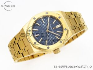Audermars Piguet Royal Oak 37mm 15450 YG IPF Best Edition Blue Dial on YG Bracelet SA3120 Super Clone - Image 6