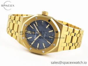 Audermars Piguet Royal Oak 37mm 15450 YG IPF Best Edition Blue Dial on YG Bracelet SA3120 Super Clone - Image 5