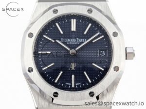 Audermars Piguet Royal Oak 39mm 15202 SS IPF 1:1 Best Edition Blue Textured Dial on SS Bracelet A2121 - Image 2