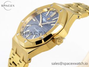 Audermars Piguet Royal Oak 37mm 15450 YG IPF Best Edition Blue Dial on YG Bracelet SA3120 Super Clone - Image 7
