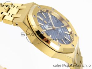 Audermars Piguet Royal Oak 37mm 15450 YG IPF Best Edition Blue Dial on YG Bracelet SA3120 Super Clone - Image 8