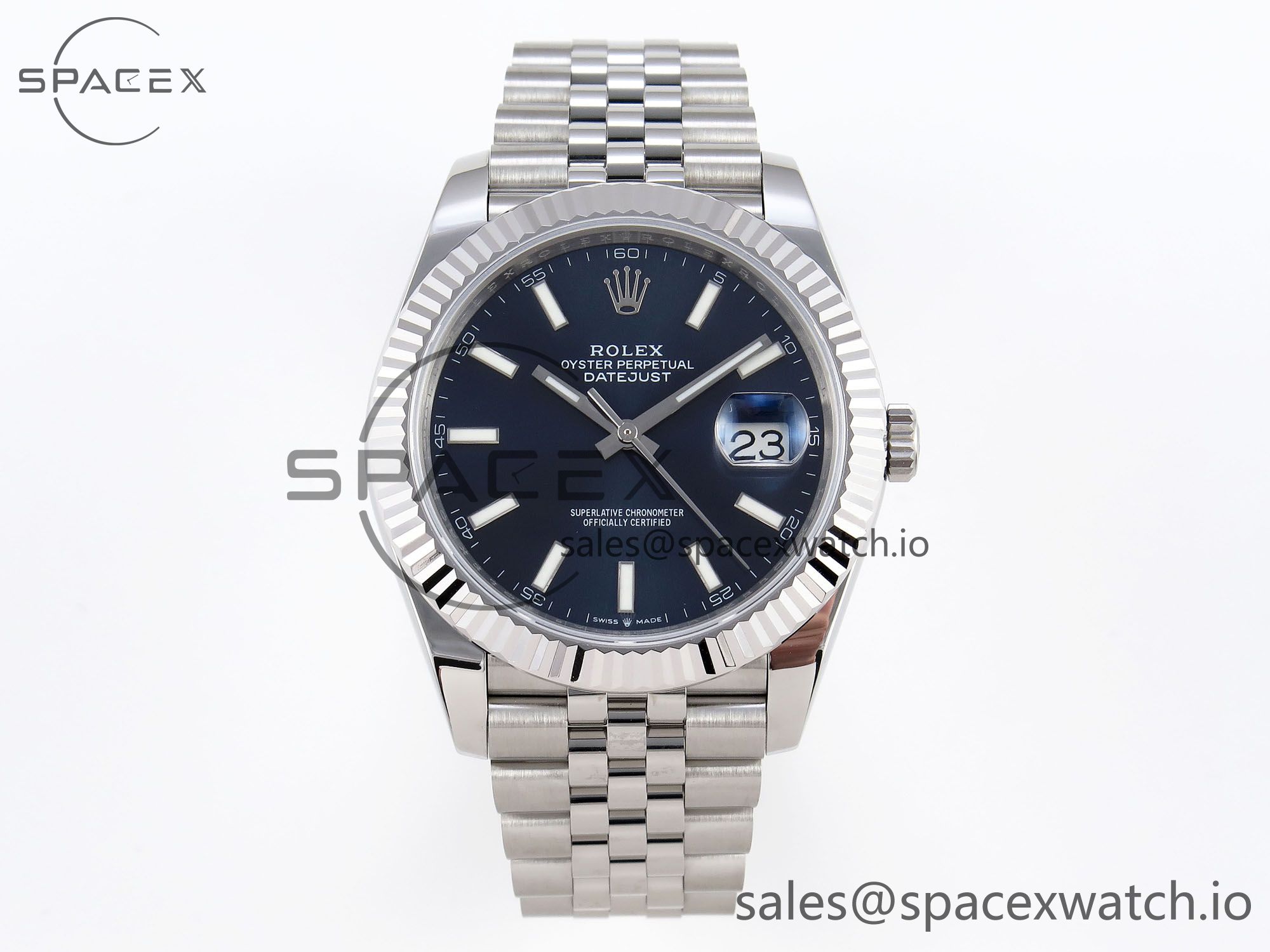 IMG_0198 Rolex DateJust 41 126334 Fluted Bezel ARF 1:1 Best Edition 904L Steel Blue Stick Dial on Jubilee Bracelet VR3235 - Image 1