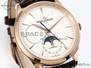 Jaeger-Lecoultre Master Ultra Thin Moon 1368420 RG ZF 1:1 Best Edition White Dial on Brown Leather Strap SA925 Super Clone V2 - Image 3