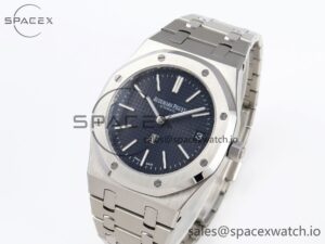 Audermars Piguet Royal Oak 39mm 15202 SS IPF 1:1 Best Edition Blue Textured Dial on SS Bracelet A2121 - Image 4