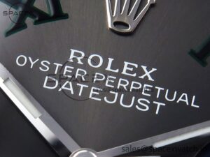 ROLEX DATEJUST 36 SS 126200 VSF 1:1 BEST EDITION 904L STEEL GRAY DIAL GREEN ROMAN ON JUBILEE BRACELET VS3235 - Image 9