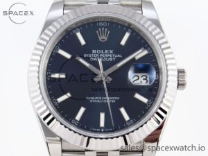 Rolex DateJust 41 126334 Fluted Bezel ARF 1:1 Best Edition 904L Steel Blue Stick Dial on Jubilee Bracelet VR3235 - Image 2